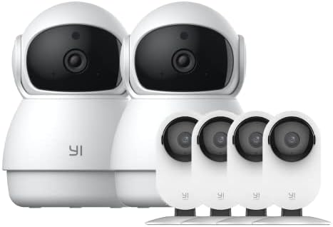 YI 1080P Home Camera 4pc Dome Pet Dog Camera 2pc Bundle