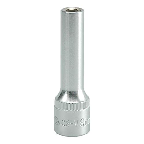 Image of Yato YT-1222 Hexagonal Deep Socket - Size 9mm & Length 76mm |CrV 50BV30 Chromium Satin Plated Steel|Socket Tool Box|Uses:Home & Mechanical Tools|Industrial Power tool