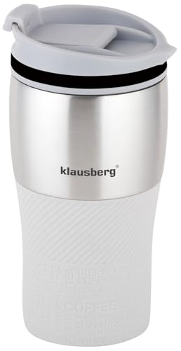 Klausberg KB-7628 Tasse isotherme de voyage en acier inoxydable 18/8 Beige 320 ml