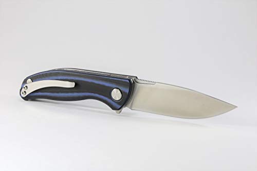 Inception: This model is a beautiful quality, liner lock, flipper style folding knife. It has a smooth action bearing pivot, high grip G10 handle material and a super sharp blade. It's a must for any hiker, camper, fisherman or simply a very useful EDC knife & comes in four colour choices. (Blue/black)