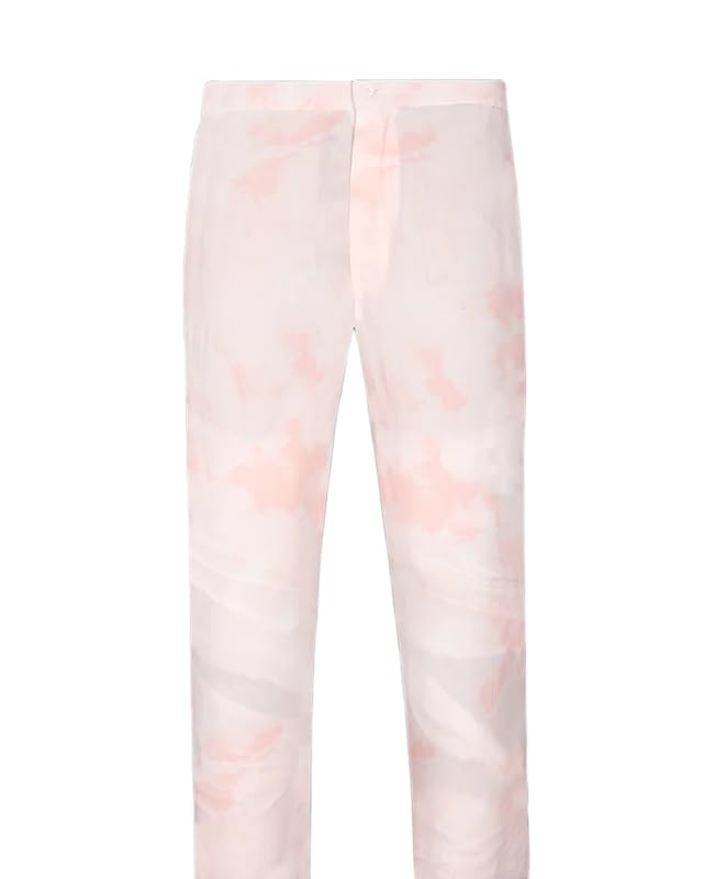french crown Men's White with Peace Tie dye Print Premium Tencel Lounge Pant-picture-28