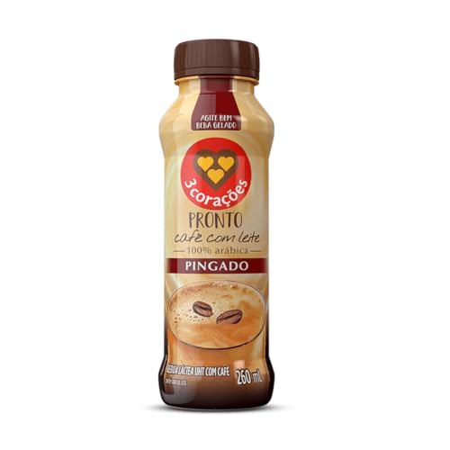 Cappuccino 3 Corações Pronto Café com Leite Pingado 260ml