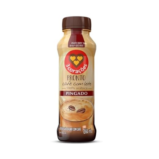 Cappuccino 3 Corações Pronto Café com Leite Pingado 260ml