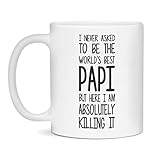World's Best Papi Mug, Funny Papi Quote, 11-Ounce White