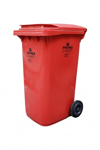 Image of Prima Plastic Manual-Lift Garbage Waste Dustbin with Wheels 240 Ltr Assorted