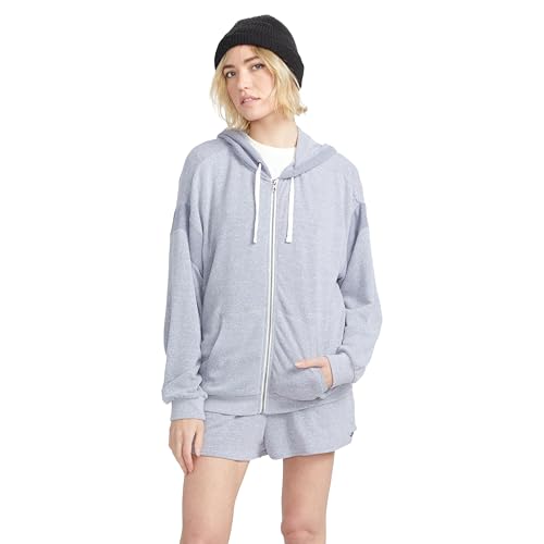 Volcom Women's Lived in Lounge Frenchie Hoodie Zip Fleece Sweatshirt