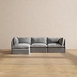 Anabei Modular Washable 3-Seater Sectional in Ash | Deluxe+ Seat | Cloud Pillow