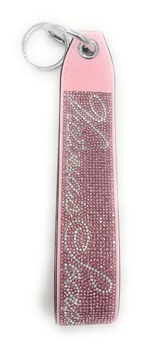 Victorias Secret Keychain Bag Charm Glam Wristlet Strap (Pink/Silver VS)