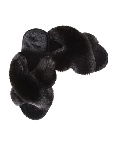 MeMoi Women's Beverly Faux Fur Memory Foam Plush Slipper