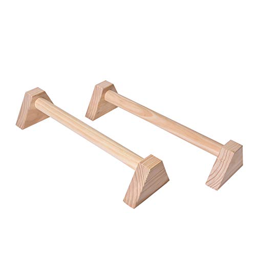 Maniglie Per Flessioni In Legno Massello - 2 Barre Push Up Per Calisthenics, Antidolore Ai Polsi