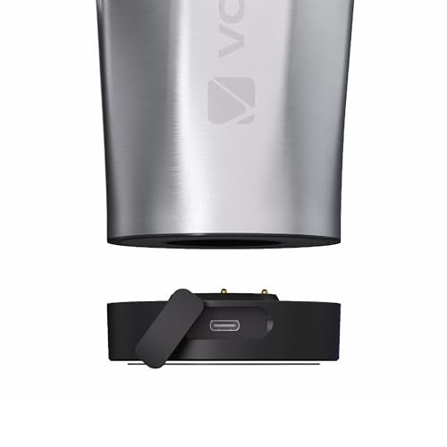 Image of VOLTRX ChillMix Shaker Bottle Insulated Stainless Steel - USB C Rechargeable Electric Protein Shake Mixer, Shaker Cups for Protein Shakes and Meal Replacement, Chrome Steel, 16 oz