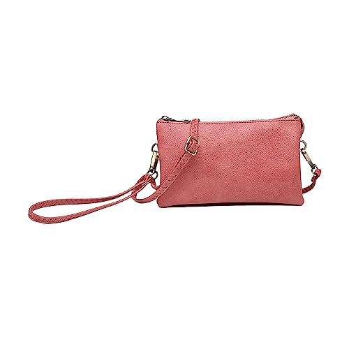 Image of JEN & CO. Riley Small Crossbody Bags Vegan Leather Wristlet Wallets Clutch Purses Shoulder Handbag for Women
