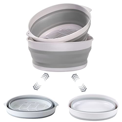 2-In-1Collapsible Kitchen Strainer Colanders Bowl Set，Wash Vegetables And Fruits，Heavey Duty Double Layered Strainer Basket For Pasta, Spaghetti, Berry, Salads，Multifunctional Home Kitchen Essentials #TOP21