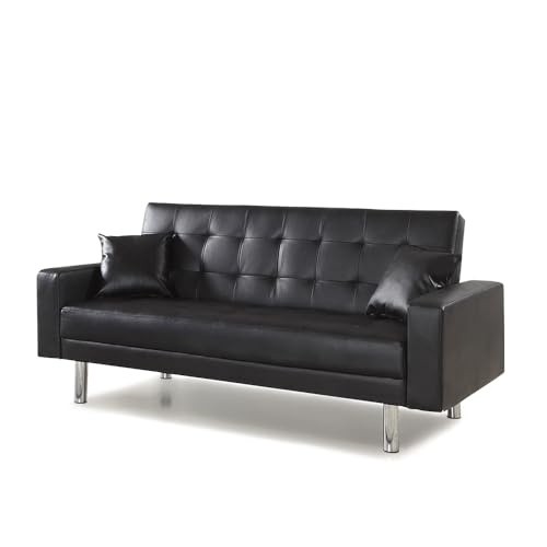 Designetsamaison Banquette Clic Clac 3 Places Noir - Elbe