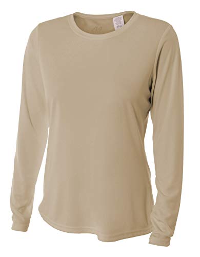 Amazon.com: A4 Long Sleeve Cooling Performance Crew Sand XS