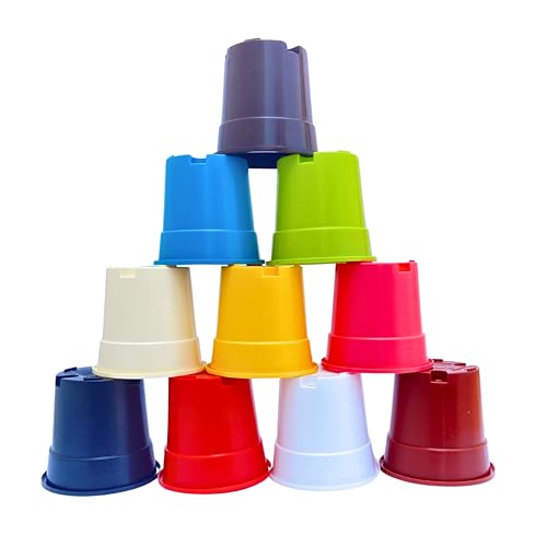 Image of Indian Gardens - 4 inch Indoor (Pack of 10) Plastic Small Colour pots | Plastic Plant Pot for Terrace Garden (Any Colour)