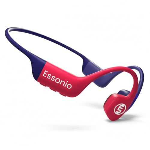 essoniox Premium Bone Conduction Headphones – Waterproof IP78, Open-Ear Bluetooth 5.4 with 32GB MP3, Noise-Canceling Mic, AI Voice Control, Luxury Titanium Build for Swimming, Running, and Gym