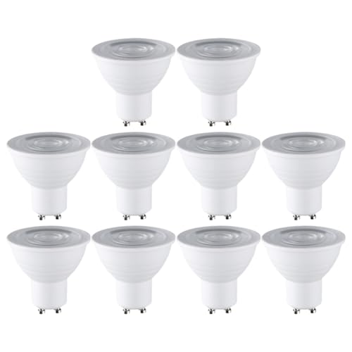 Paaruter Juego de 10 Focos de Techo con Base GU10 de 7 W, Luz LED Empotrada de Bajo Consumo, Iluminación Interior, Luz de 6000 K