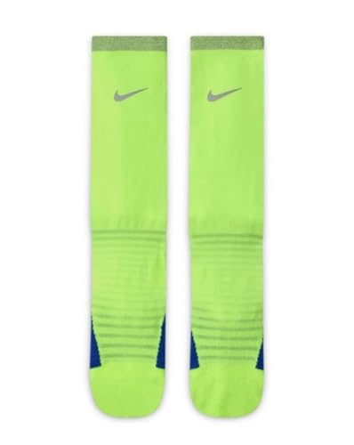 Nike Unisex Spark Cushioned Crew Running Socks YTH 4-5.5/W 5.5-7 Volt Green2