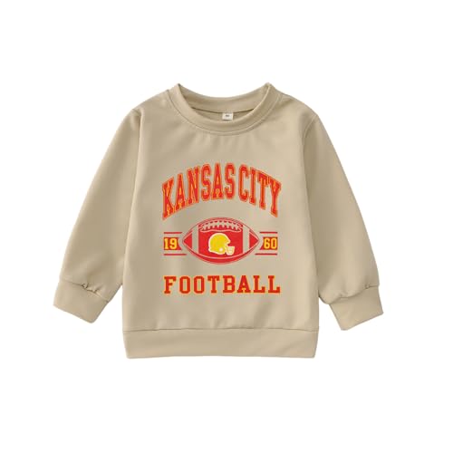 Toddler Baby Boy Girl Football Outfit Sweatshirt Football Games Letter Print Crewneck Pullover Long Sleeve Shirt