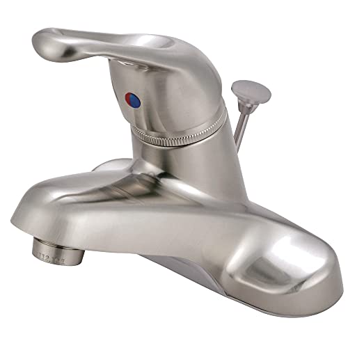 🔥 Hot Deals Kingston Brass KB518B Wyndham 4-Inch Centerset Single Loop Handle Lavatory Faucet with Brass Pop-Up, Brushed Nickel