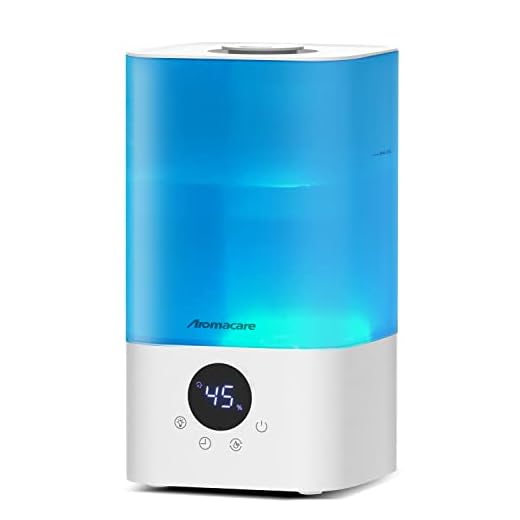 Aromacare Humidifiers for Bedroom, 2.5L Cool Mist Air Humidifier with Essential Oil Diffuser, Small Ultrasonic Top Fill Humidifier for Baby Kids Plant, Auto Humidity, Auto Shut-Off (White)