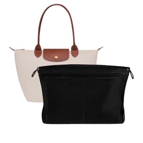 xiruiubao Organisateur Sac,Organisateur Sac a Main avec Compartiments Multiples,Conception avec Corde à Tirer,Résistant à L'abrasion et Respirant,Grande Capacité (Noir,Moyen)