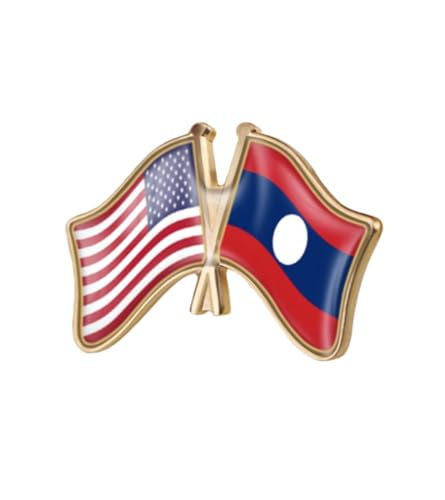 Image of World Most Countries Single Pin Brooch Badge United States USA America and Other Countries Cross Friendship Pin Badge for Men Women