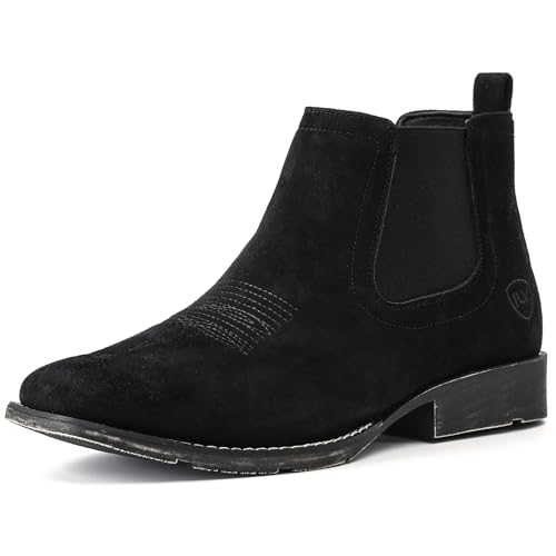 IUV Genuine Cowhide Suede Chelsea Boots For Men Western Boots Ankle Boot Casual Dress Slip On2