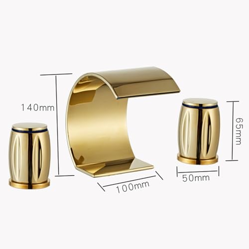 Robinet de salle de bain à 3 trous LWX anti-trace avec double commande d'eau précise