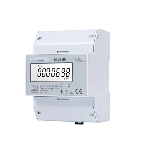 3 Phase 4 Wire Energy Meter, SDM72Bi, 10(100) A, 220/230V, Resettable KWh Bi-Directional Output, MID Version, Din Rail Meter