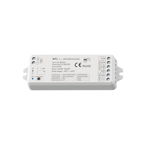 Atenuador LED 12V 24V 36V 10A monocromo CCT WT1 interruptor regulador