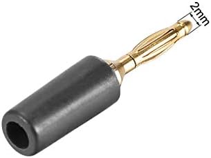 Sourcingmap 2mm Banana plugs Speaker Wire Cable Plugs Connectors Gold Black 5pcs Jack Connector
