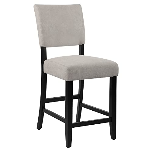 Dagonhil 24 Inches Counter Height Bar Stools Set Of 4, Upholstered Barstools With Wood Legs, Island Chairs For Kitchen Counter, Towel Cloth (Gray) #TOP7