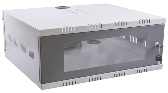 CCTV/DVR Rack/NVR/CCTV Box/Network Rack/Cabinet/with Lock/Server Rack with Power Socket – 2U – Wall Mount – (Metal) Transparent Glass Door Cabinet Box with keylock