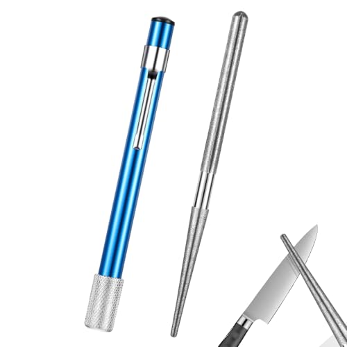 Portable Knife Steel Sharpener Rod, Serrated Knife Sharpener, Retractable Diamond Sharpening Rod, Multifunctional Sharpening Tool, Pocket Knife-Sharpener for Kitchen, Outdoor, Fishing, Camping