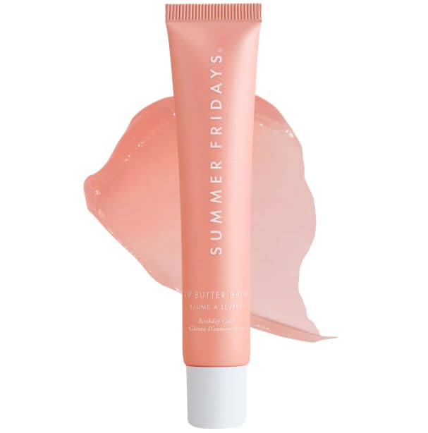 Summer Friday Lip Butter Balm Treatment for Hydration + Nourishing Shine Birthday Cake 0.5 oz
