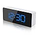 Sveglia Digitale a Specchio, Sveglia Intelligente con Temperatura, Display a LED, luminosità Regolabile, USB e alimentata a Batteria, per Camera da Letto, Ufficio
