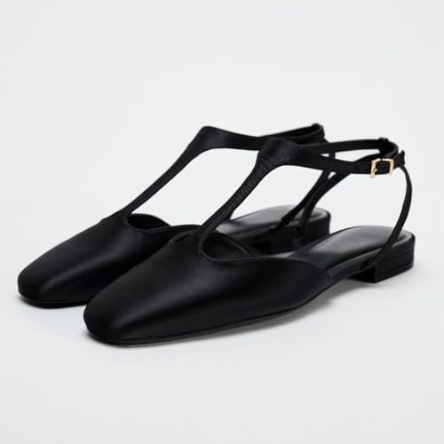 Women's Animal Print Metallic Flat Buckled Ankle Strap Closure Front Strap Open Back Party Dress Office Shoes for Women2