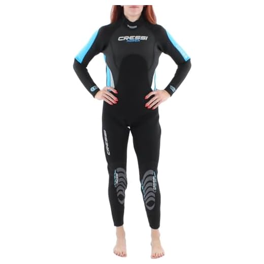 Cressi Morea – Damen Neoprenanzug Full 3 mm, in Premium High Stretch Neopren, Black/Light Blue/White