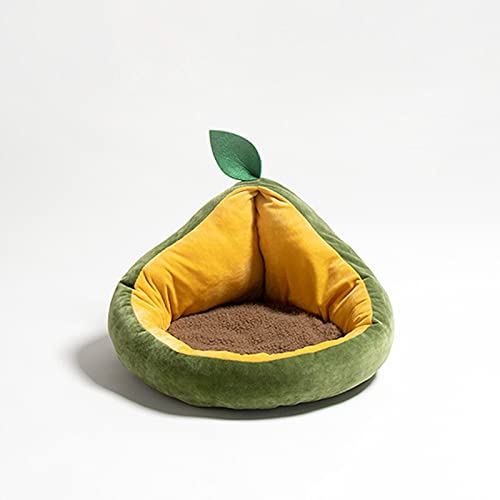 Niche pour chat avocat verte en peluche douce pour petit chien
