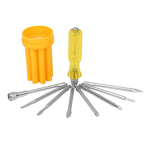 Asian Paints TruCare 8-in-1 Pc Screw Driver Kit With 3 Flat Blades, 3 Phillips Head, 1 Round Poker Bar, Extension Rod| Multi-purpose Tool Set