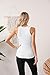 VICHYIE Summer Sleeveless Tank Tops Cami Basic Top for Women Shirt Ribbed Racerback Blouses White M