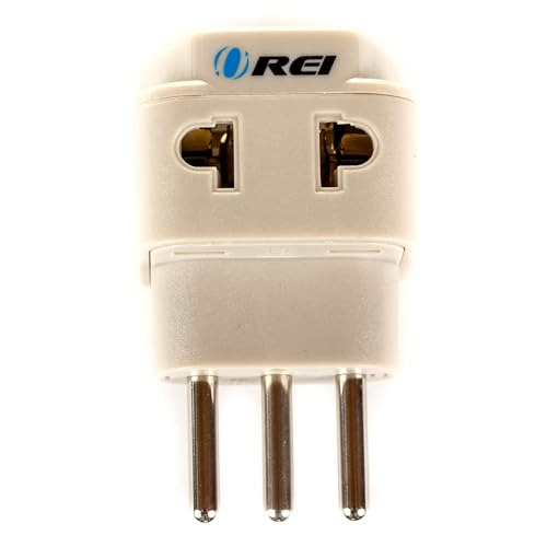 Image of Orei Italy, Libya, Chile & More (Type L) Travel Adapter Plug - 2 in 1 - CE Certified - RoHS Compliant - 4 Pack - Beige Color (P21-12A-4PK)