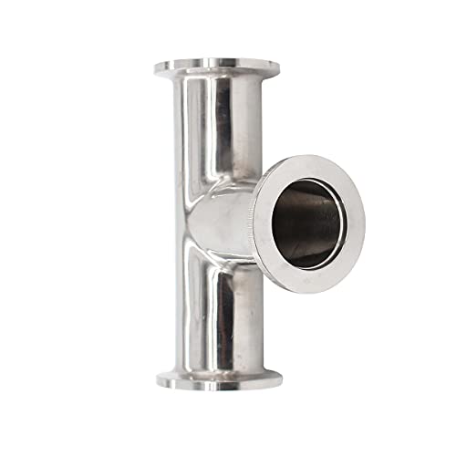 SHERICH KF25 Flange Tee Vacuum Fittings Flange Size NW25 Vacuum Fitting, Stainless Steel (KF-25)
