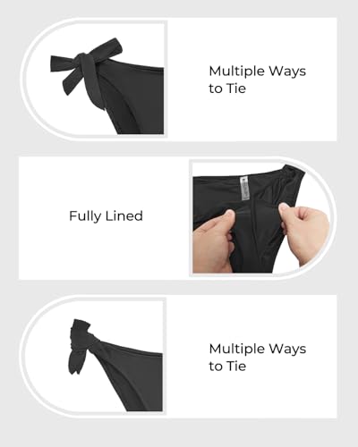 Image of Holipick Low Rise Bikini Bottoms - String Bathing Suit Bottoms for Women Side Tie Swim Bottoms Swimsuit