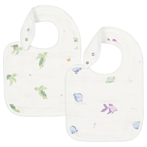 Bamboo Little Baby Bibs (Pack of 2) - Bibs with Adjustable Snaps-...