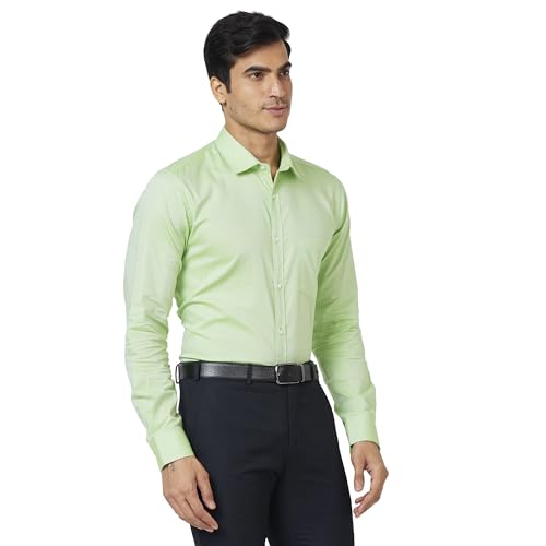 Image of Park Avenue Men's Pure Cotton Structure Pattern Slim Fit Semi Cutaway Collar Full Sleeve Formal Shirt