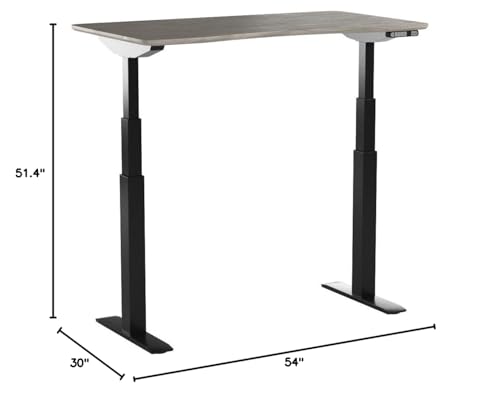 Image of Seville Classics AIRLIFT Pro S3 54 inch Solid-Top Commercial-Grade Electric Adjustable Standing Desk (51.4 inch Max Height) Table - Black /Ashwood