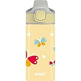 Tolle Kinderflasche – Dank ihres niedlichen Schmetterling-Motivs in zarter Farbgebung ist die SIGG Trinkflasche perfekt für Schule, Spielplatz und mehr.
